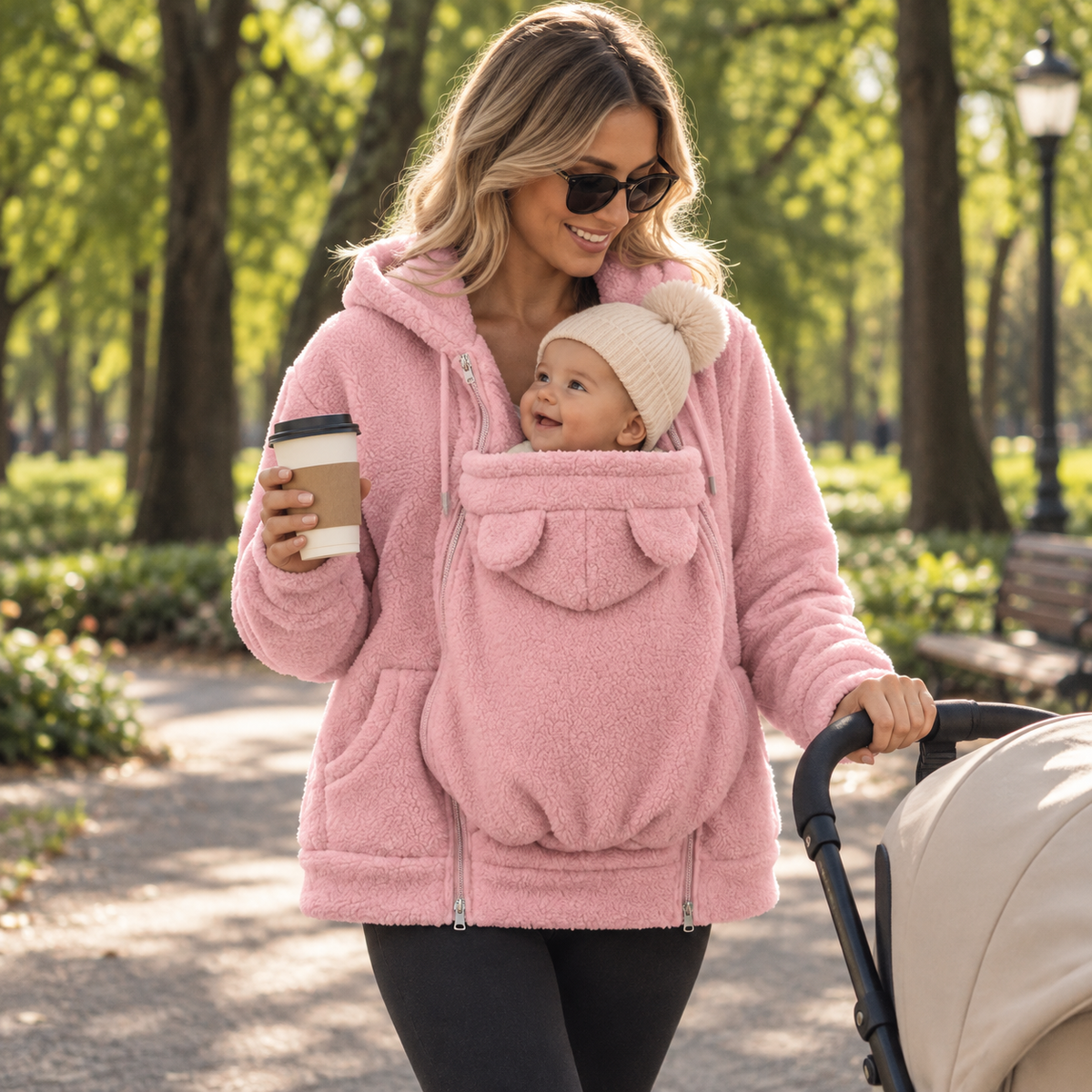 De Mamalein Cocon - Draagjas 2 in 1 in fleece