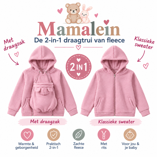 De Mamalein Cocon - Draagjas 2 in 1 in fleece